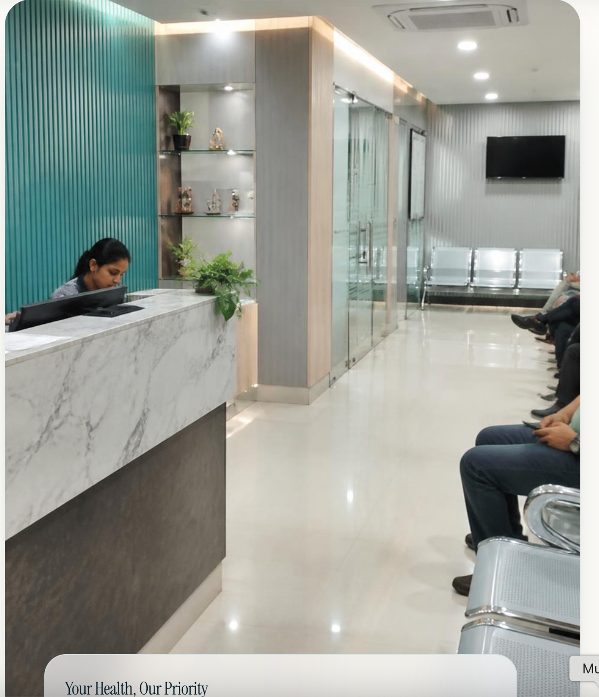 Reception and waiting area of Pragati Neolife Imaging & Diagnostic Centre, Bareilly