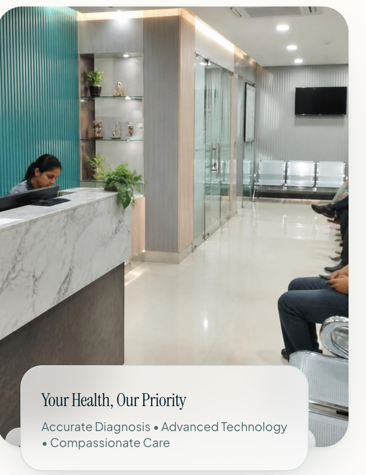 Actual reception and waiting area at Pragati Neolife Imaging & Diagnostic Centre, Bareilly